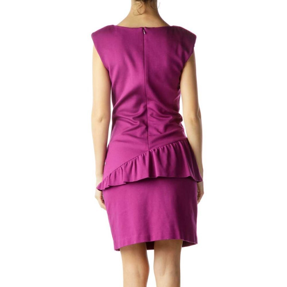 Trina Turk Purple Sleeveless Ruffled Work Dress - Picture 2 of 3